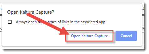 opening kaltura capture