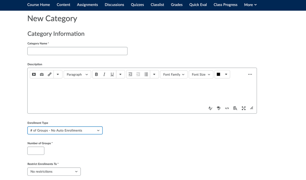 how to create group assignments in brightspace