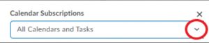 Click the drop-down menu under Calendar Subscriptions for more options