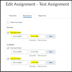 How Do I Set Restrictions For Assignments By Using A Due Date, A Start ...