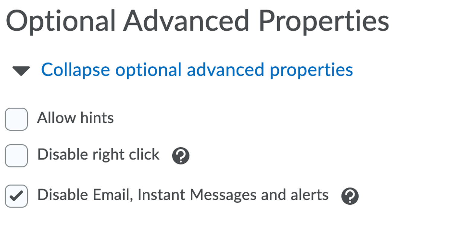 Optional Advanced Properties feature displayed