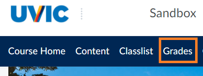 The grades option is the fourth option from the left in the top navigation bar.