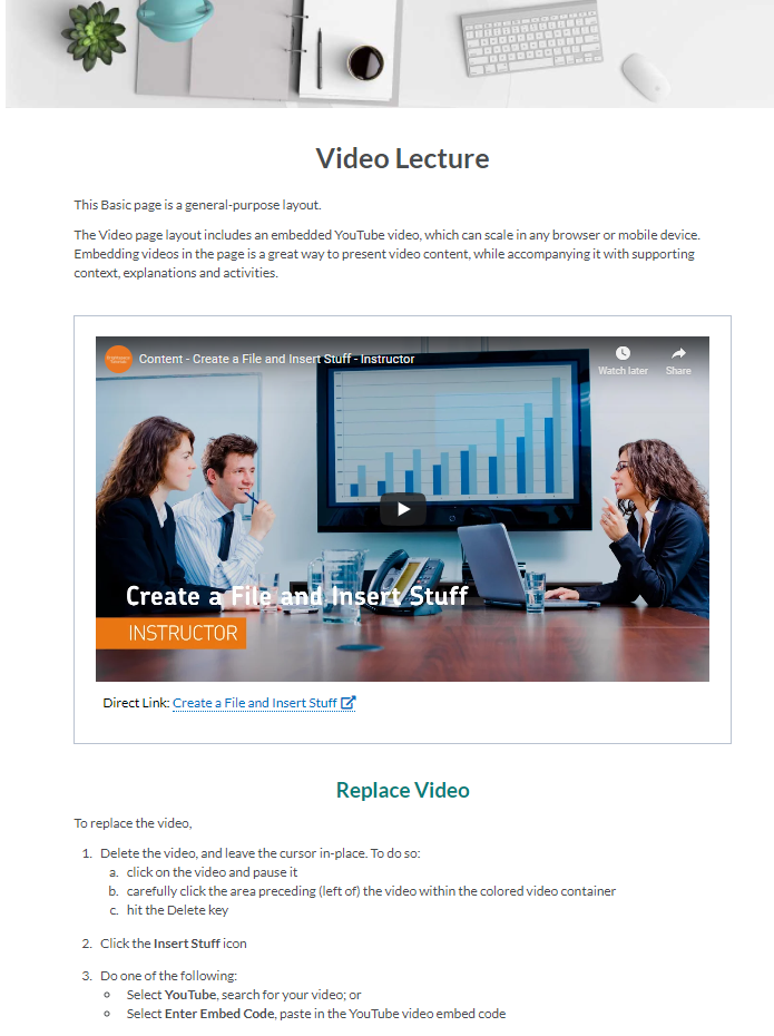 Screenshot of saved view of the 05_video_lecture template.