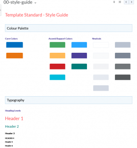 Screenshot of saved view of the 00-style-guide Daylight template.