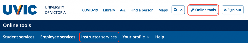 Online tools > Instructor services