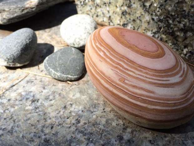 Smooth stones left at a grave in the Jewish cemetery. Photo: E. McGuire