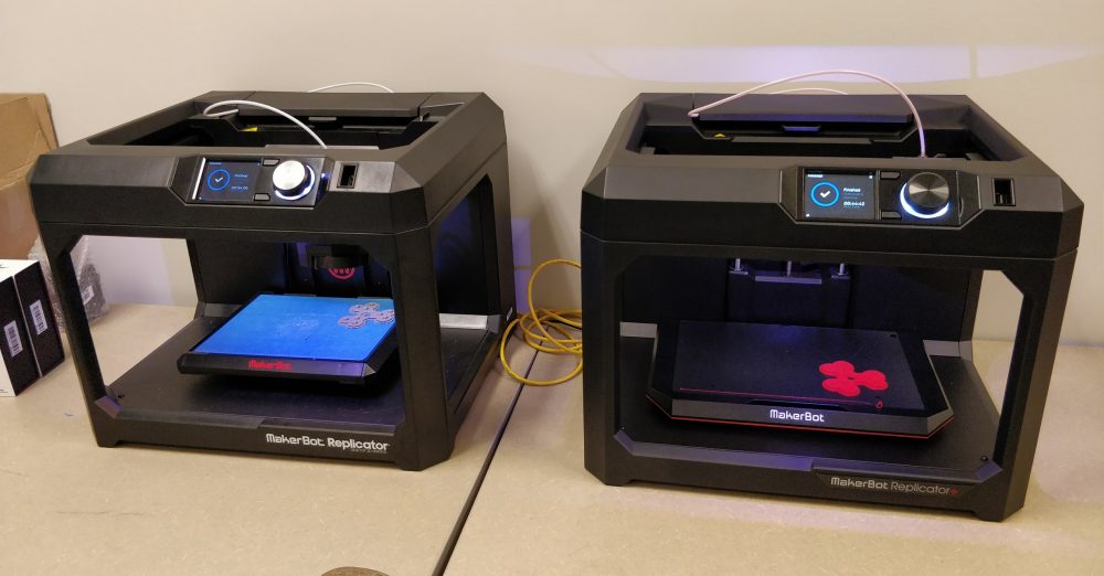 Photo of the two Makerbot printers in the DSC