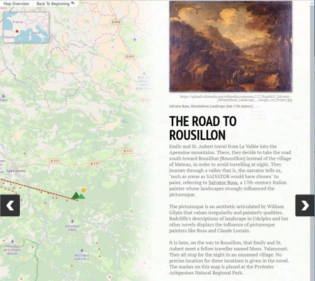 Screenshot from Storymap for The Road to Rousillon