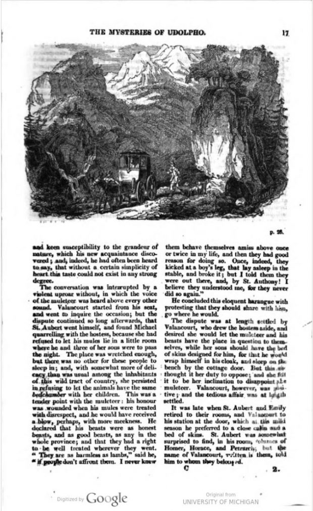 Scan of page from Mysteries of Udolpho