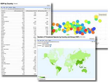Various screenshots of GIS software