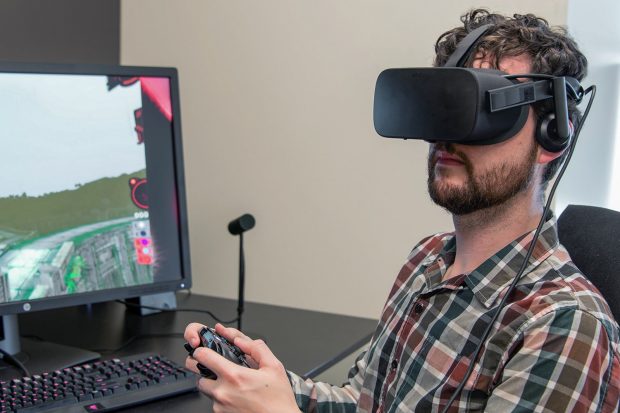 Photo of someone using the VR Room