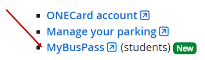 MyBusPass in the Online Tools menu