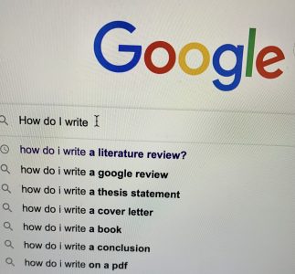 Google search field with "How do I write" 