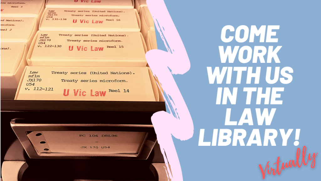 Come work with us in the law library - virtually