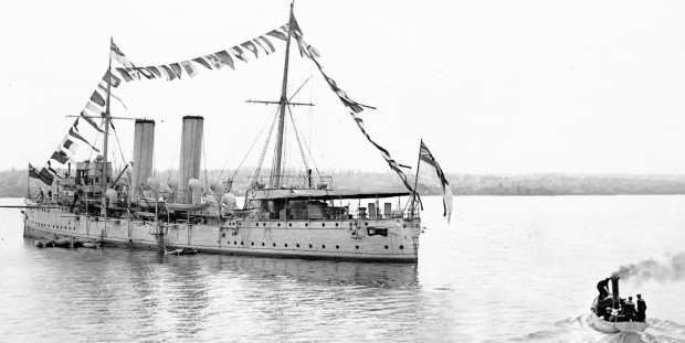 Rainbow fully dressed off of Vancouver. image Source: Vancouver City Archives.   