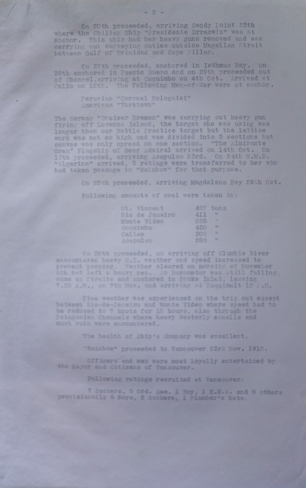 excerpt from ships log source: Maritime Museum of British Columbia vertical files