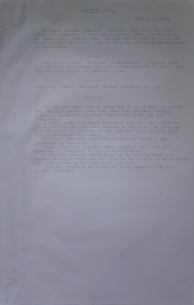 excerpt from ships log source: Maritime Museum of British Columbia vertical files