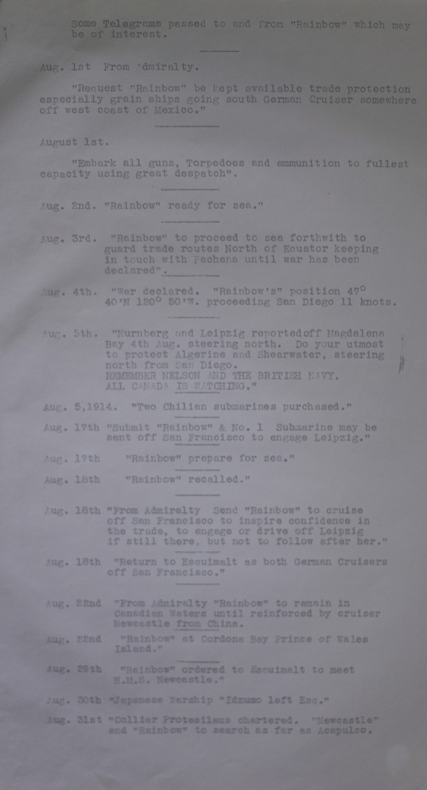 communications from Admiralty source: Maritime Museum of British Columbia vertical files