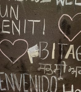 Admissions welcome sign