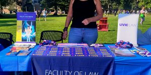 Lori Klear, Recruitment & Admissions Manager for UVic Law at UVic's Thunderfest Sept. 6, 2024