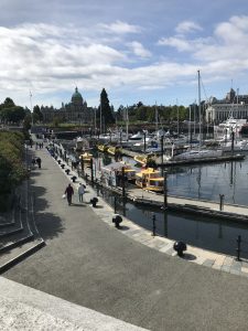 the Parliament building across the inner harbour during the summer 