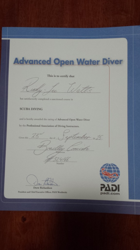 advanced open water diver certificate