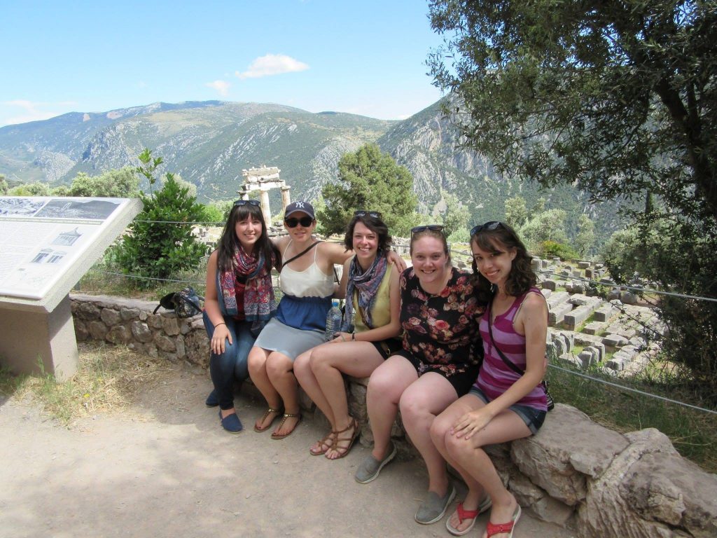 In front of the Tholos at Delphi