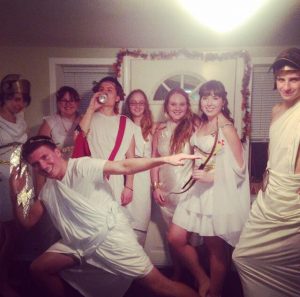 My friends & I at a Greek Gods & Goddesses party