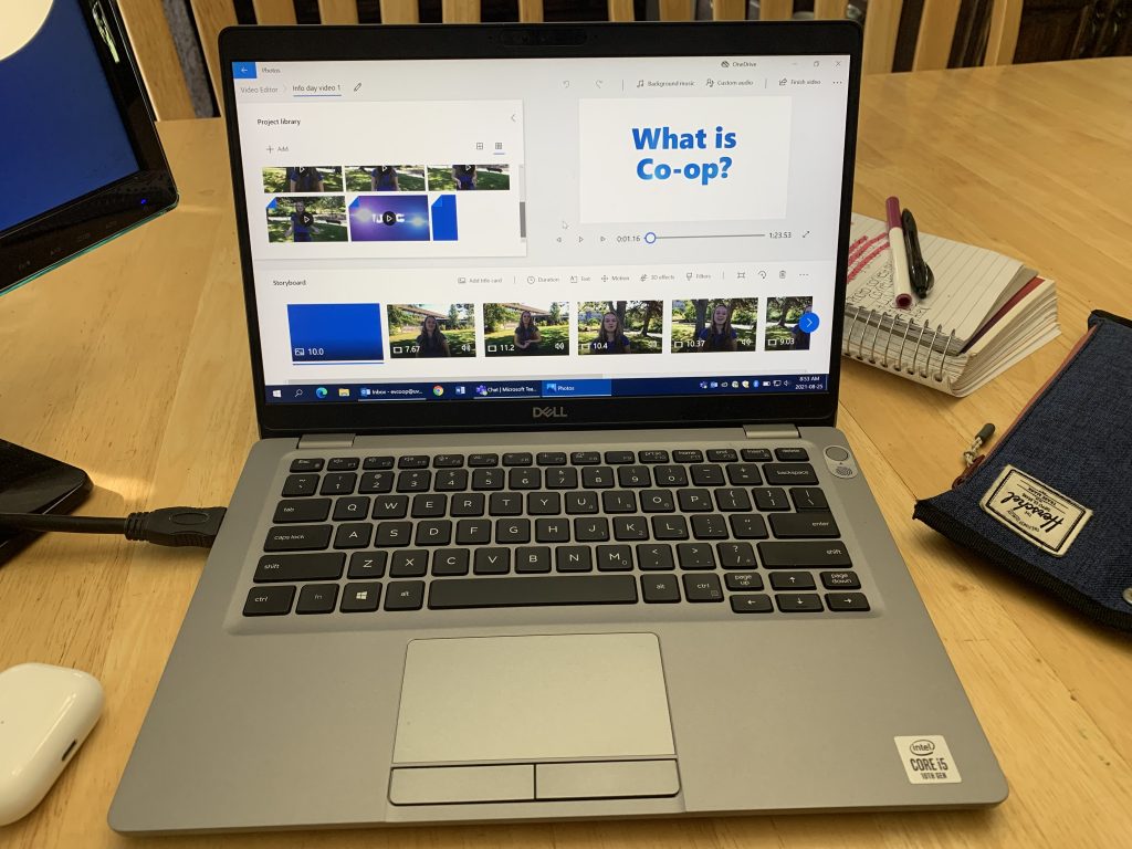 laptop computer showing a video editing project