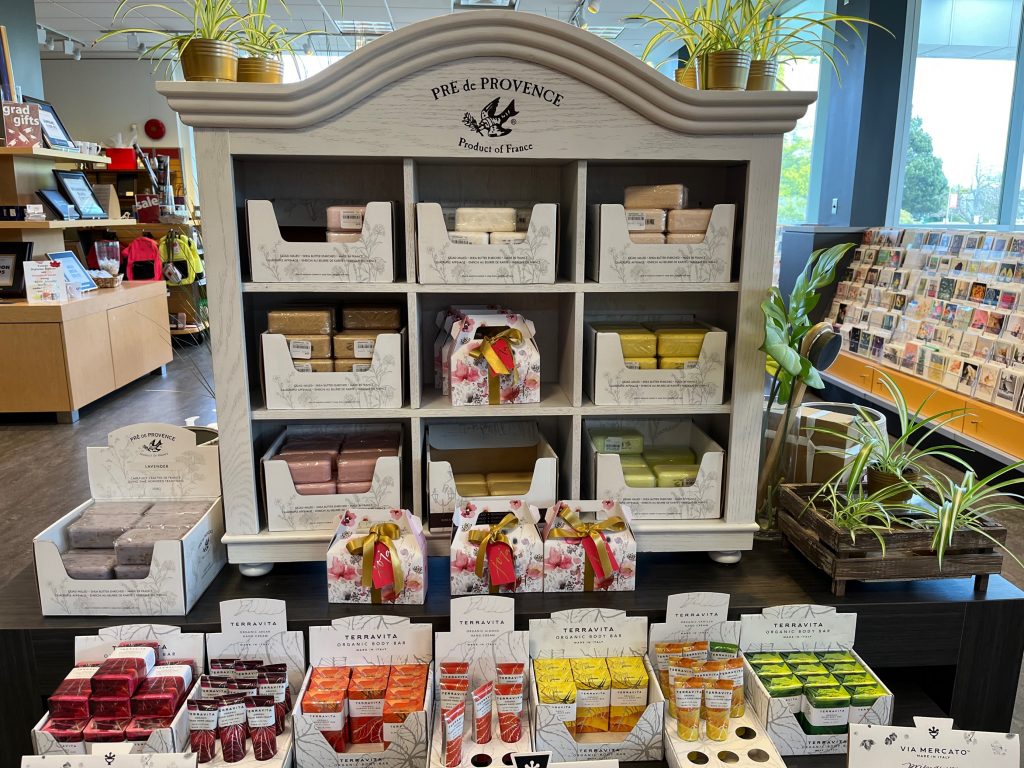 display of French soaps