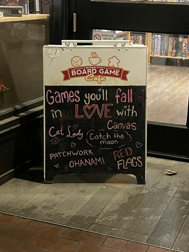 Board Game Cafe sign