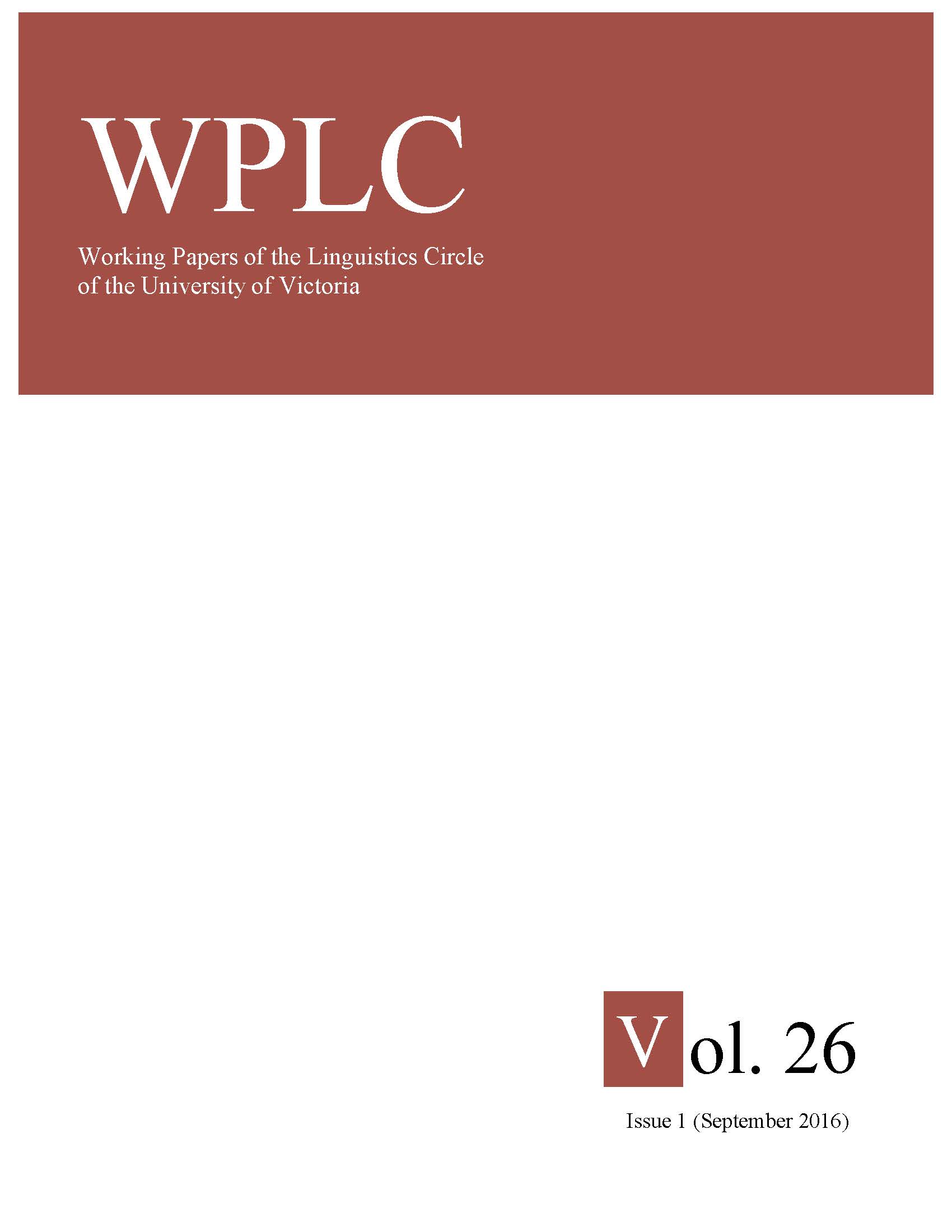 Working Papers of the Linguistics Circle