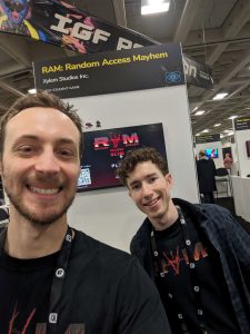 Toby and Andrew at the 2024 Independent Games Festival