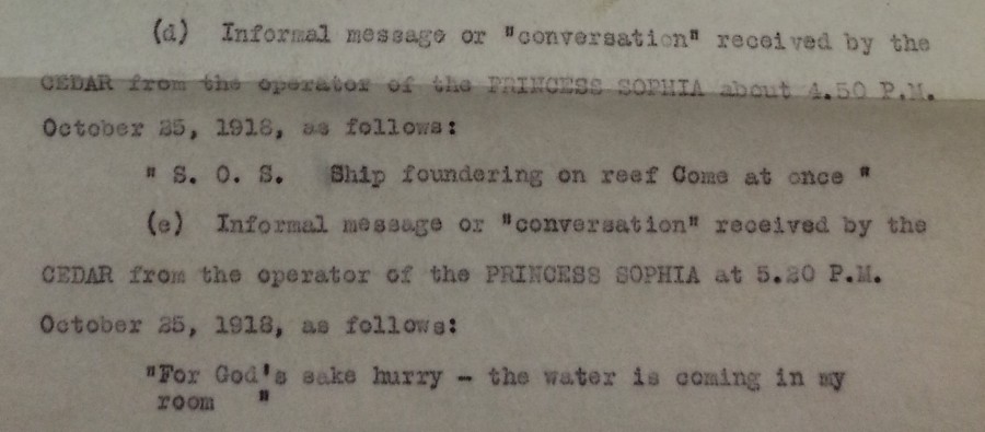 Last Telegrams of the Sophia