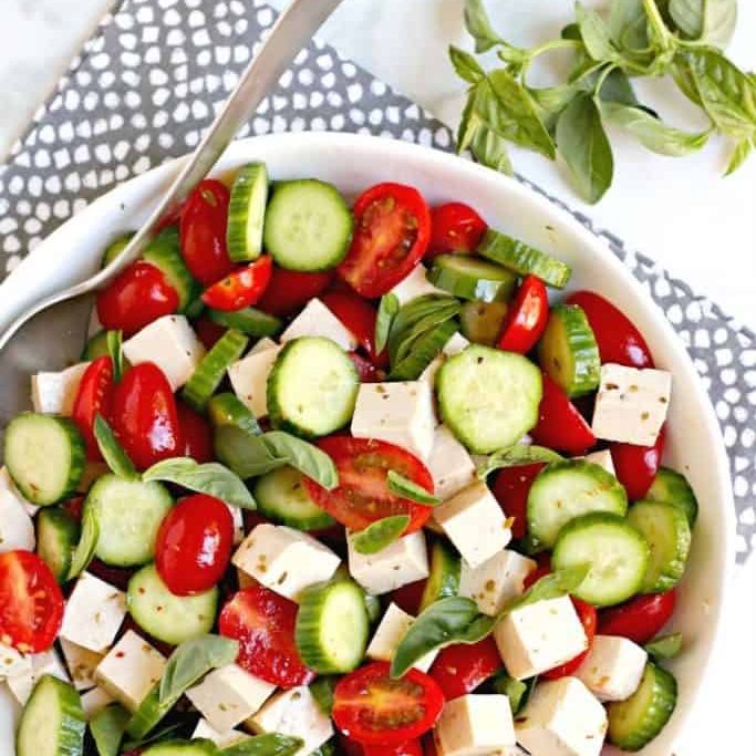 Tomato Basil Cucumber Salad