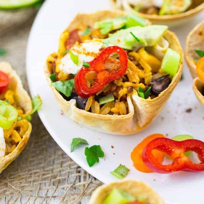 Taco Cups with Black Beans