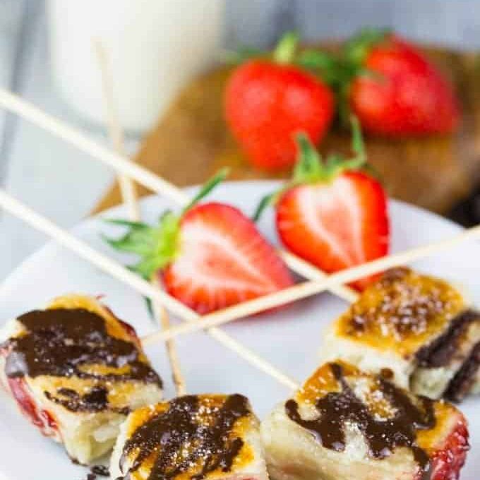 Chocolate Strawberry Puff Pastry Pops