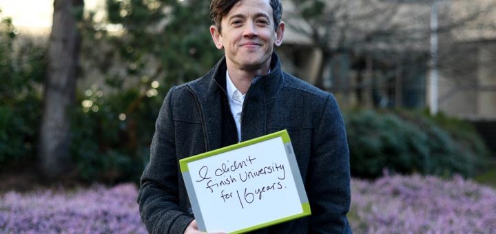 UVic alumnus Ali Blythe poses for the camera