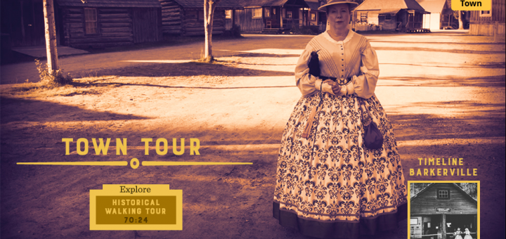 woman wearing old fashioned dress in Barkerville