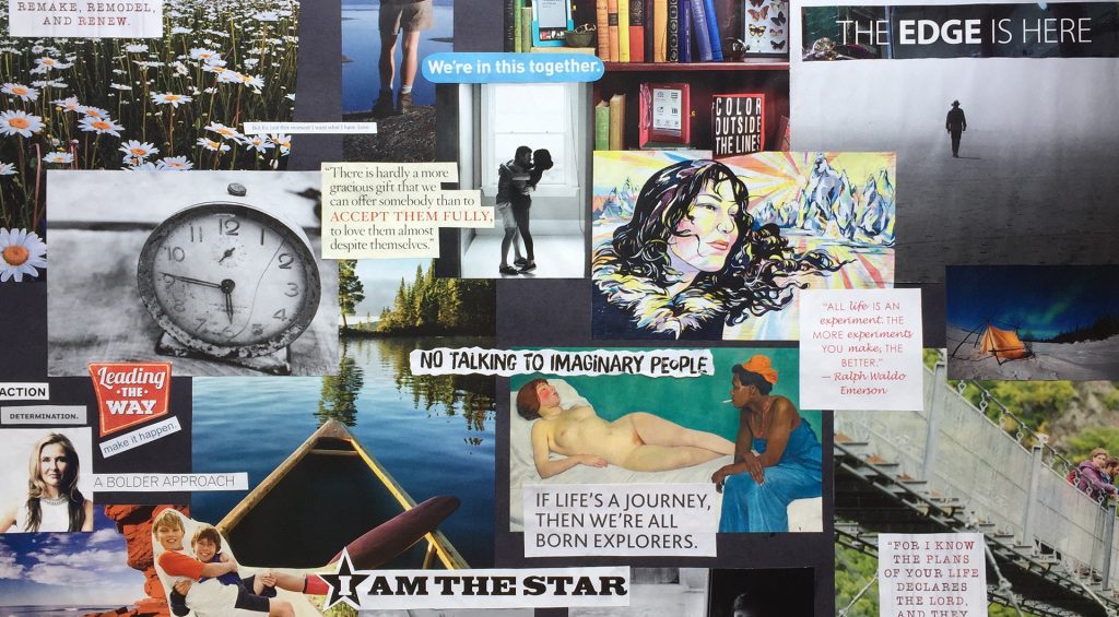 Example vision board - collage of images and words