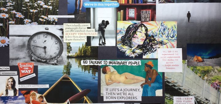 Example vision board - collage of images and words
