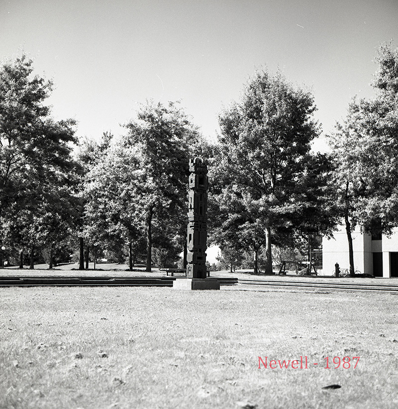 A view of the main UVic library before the fountain was built