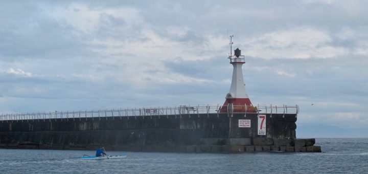 View from the water of the Victoria breakwater