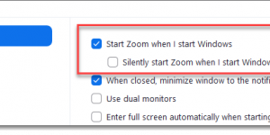 start zoom option