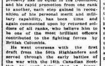 Clipping from Daily Colonist 31 May 1917 - Victorian Gains Rapid Promotion
