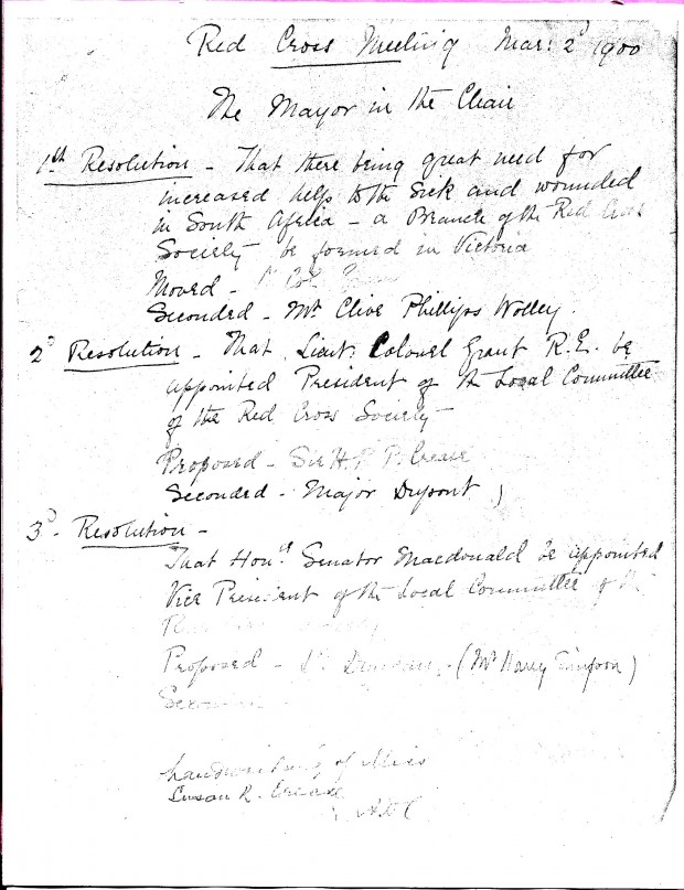 image of founding minutes