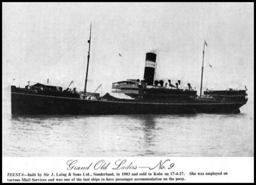 Photograph of SS Teesta, courtesy of David Milligan | Source: Calgary Herald