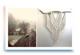 LeBlanc | Making Home: Webs (Diptych) | Digital Photograph & Macramé Wall Hanging