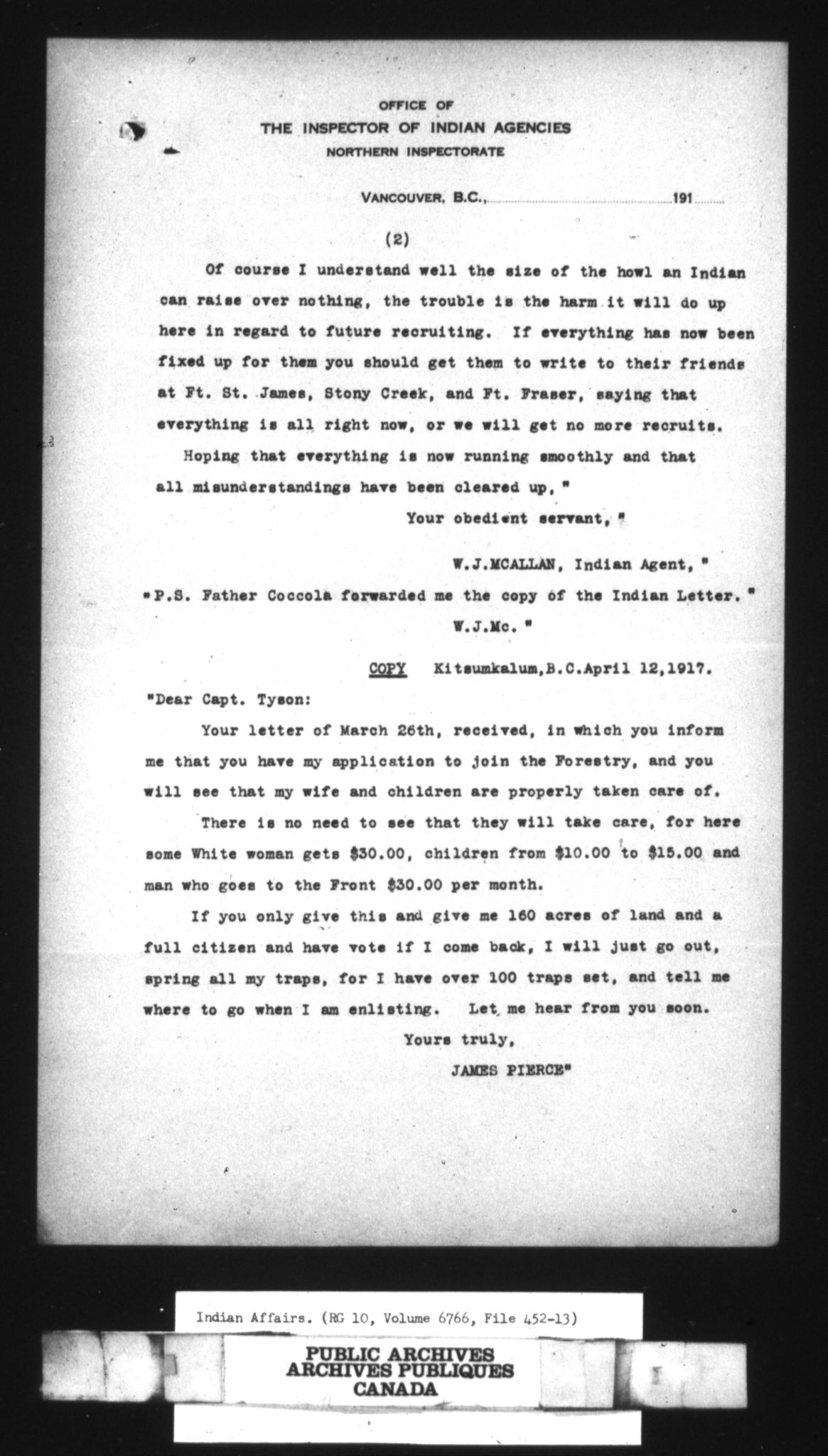 April 1917 Soldiers No Pay Ltr 2