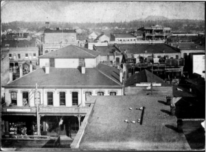 An aerial photo of Chinatown